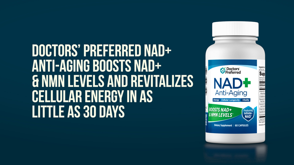 thumbnail video image 2 of DOCTORS' PREFERRED NAD+ Anti-Aging Supplement with Infinite-NAD, Resveratrol, Quercetin & CoQ10 | 8-Ingredient Cellular Energy & Healthy Aging Support (60 Vegan Capsules), 2 of 10