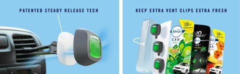 Patented steady release tech. Keep extra vent clips extra fresh