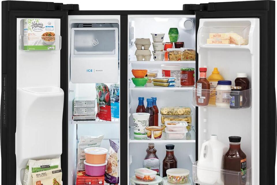 thumbnail video image 2 of Frigidaire FRSS2323AB 22.3 Standard-Depth Side by Side Refrigerator, Black, 2 of 9
