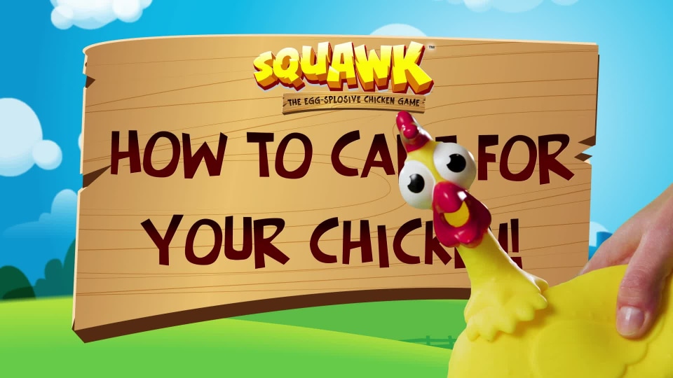 thumbnail video image 2 of Mattel Squawk Eggsplosive Game for Ages 4 & Above with 1 Rubber Chicken, 2 of 13