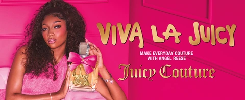 Angel Reese holding Viva La Juicy perfume