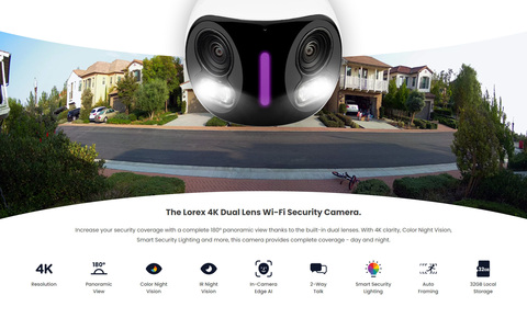 The Lorex 4K Dual Lens Wi-Fi Security Camera.