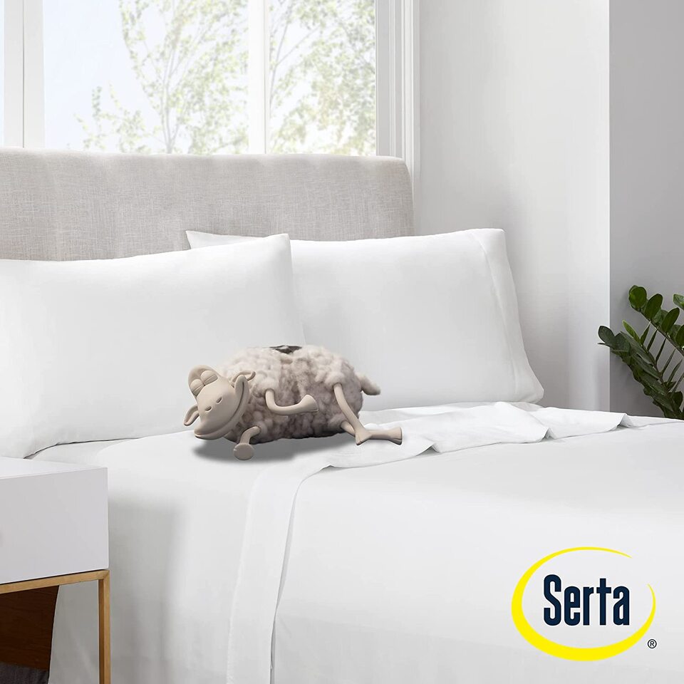 thumbnail video image 2 of Serta Simply Clean Antimicrobial 3-Piece White Solid Pleated Comforter Set, Full/Queen, 2 of 9