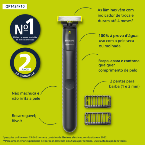 Afeitadora Philips One Blade QP1424 - Promart