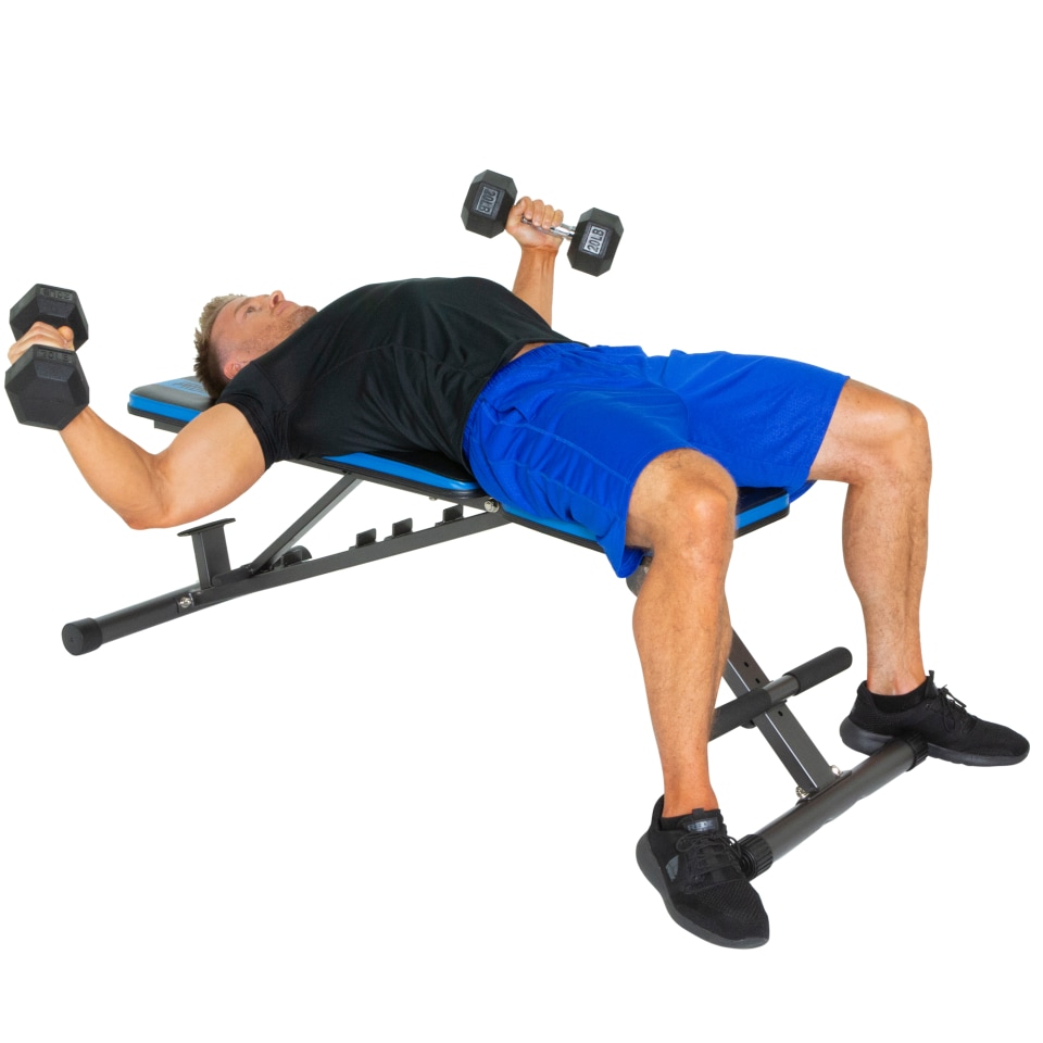 Progear 1300 adjustable 12 position weight bench with an extended 800lb weight capacity discount and leg hold down