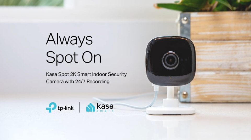 thumbnail video image 2 of TP-Link - Kasa Smart 2K HD Indoor Wi-Fi Security Camera, Two-Way Audio, Night Vision, SD Card Storage - Black/White, 2 of 8