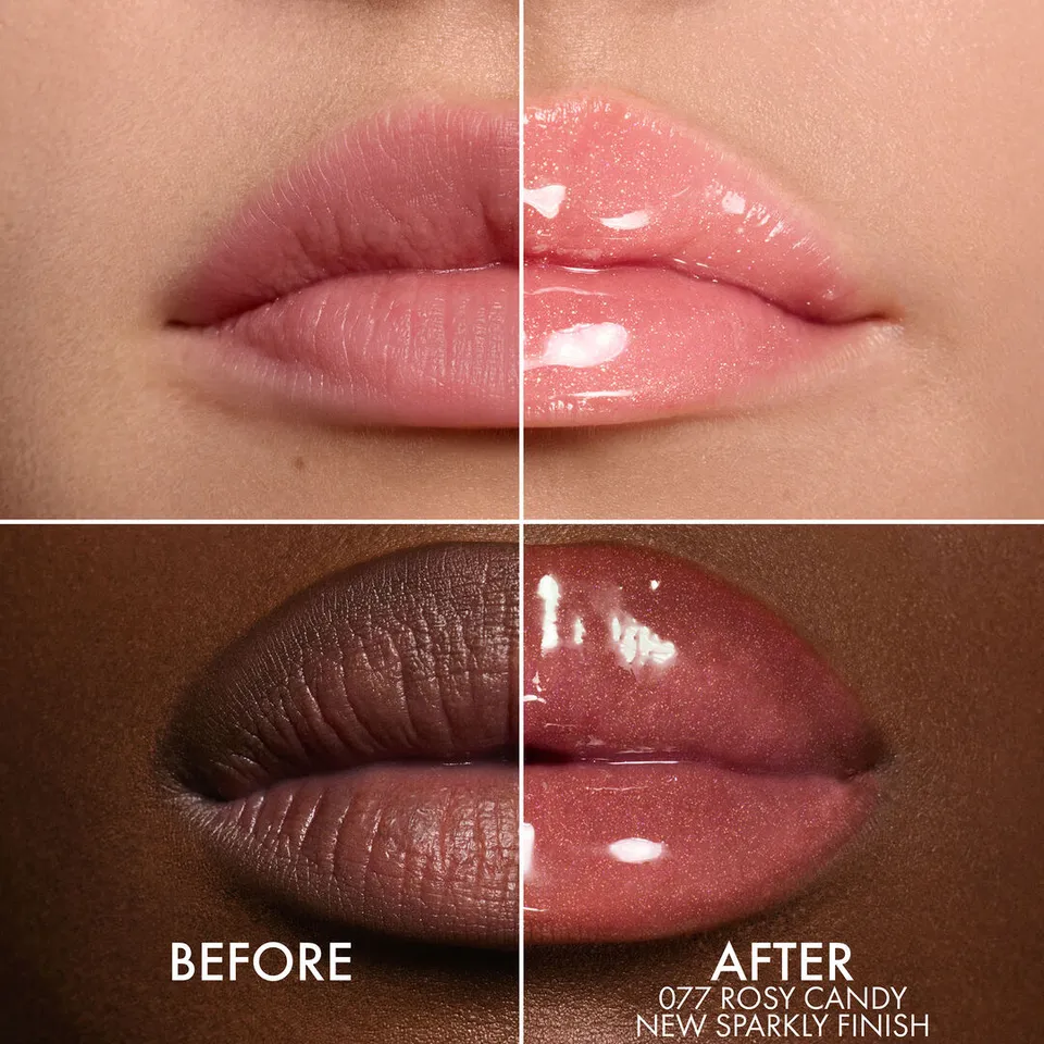 Addict Rosy Candy Lip Glow Oil Before &amp; After