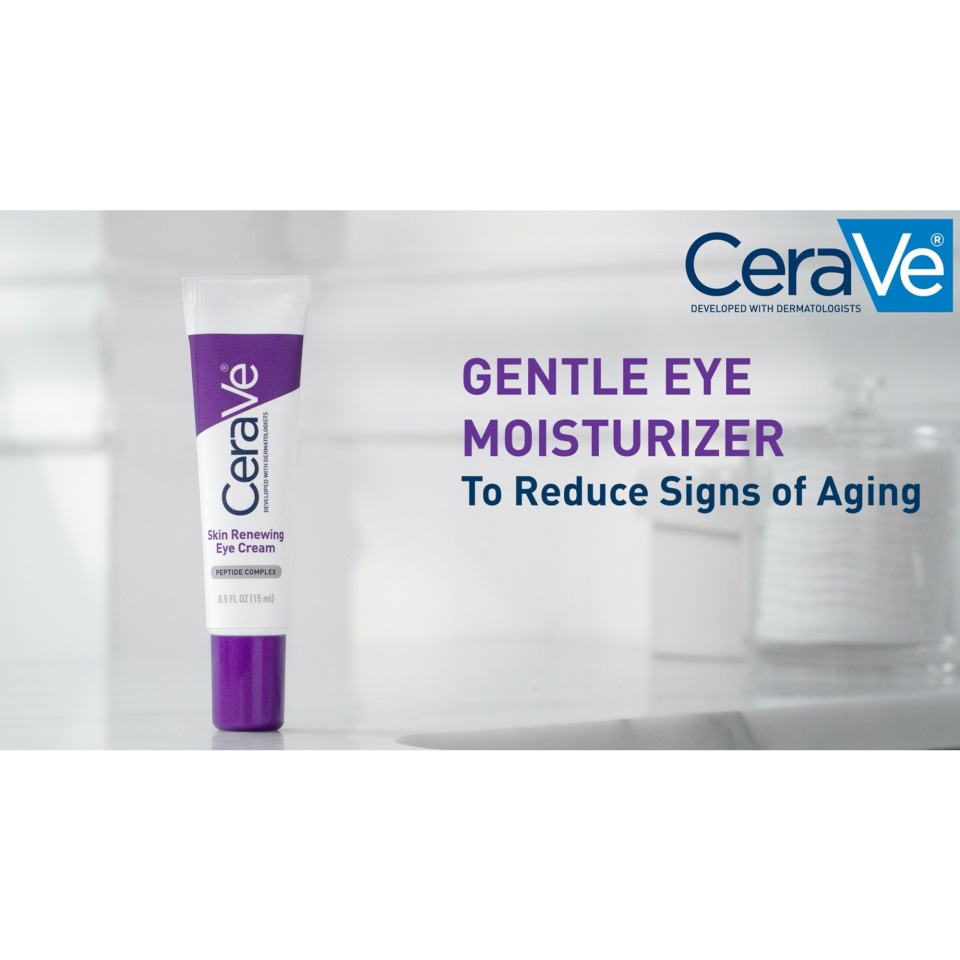 Cerave AntiAging Eye Cream for Wrinkles with Caffeine and Hyaluronic Acid, Fragrance Free, 0.5
