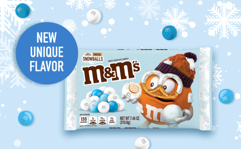 M&M's Snowballs Pretzel White Chocolate Candies 1.14 Oz Wrapper