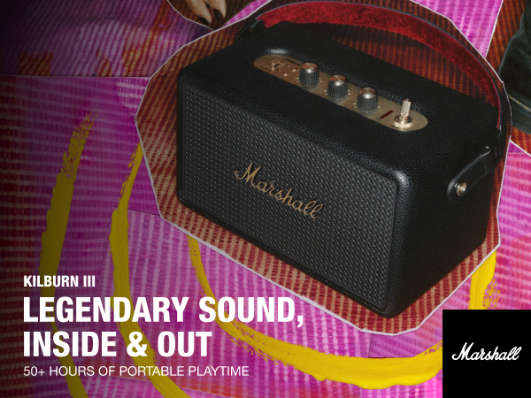 Marshall Kilburn III Portable Wireless Bluetooth Speaker with Bass