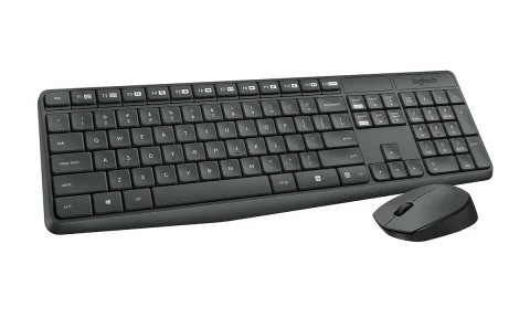 Logitech MK235 Wireless Keyboard and Optical Mouse Combo, Black