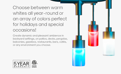 Color options for the Atomi Smart String Lights
