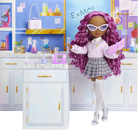 Rainbow High Pinkly Pink Fashion Doll in Fashionable Outfit, with Glasses &  10+ Colorful Play Accessories. Kids Gift 4-12 Years and Collectors