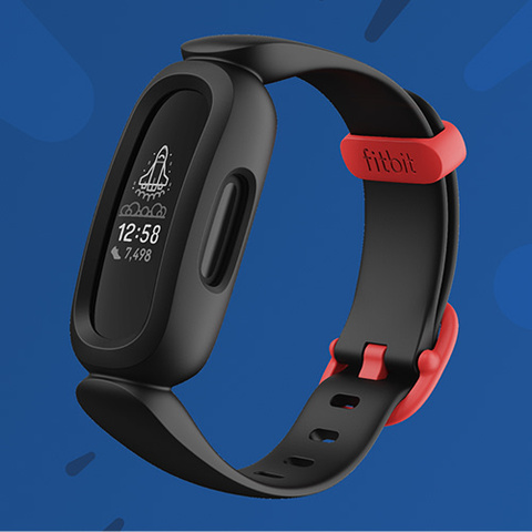 Fitbit Ace 3 Activity Tracker for Kids - Black/Red | Smartwatches