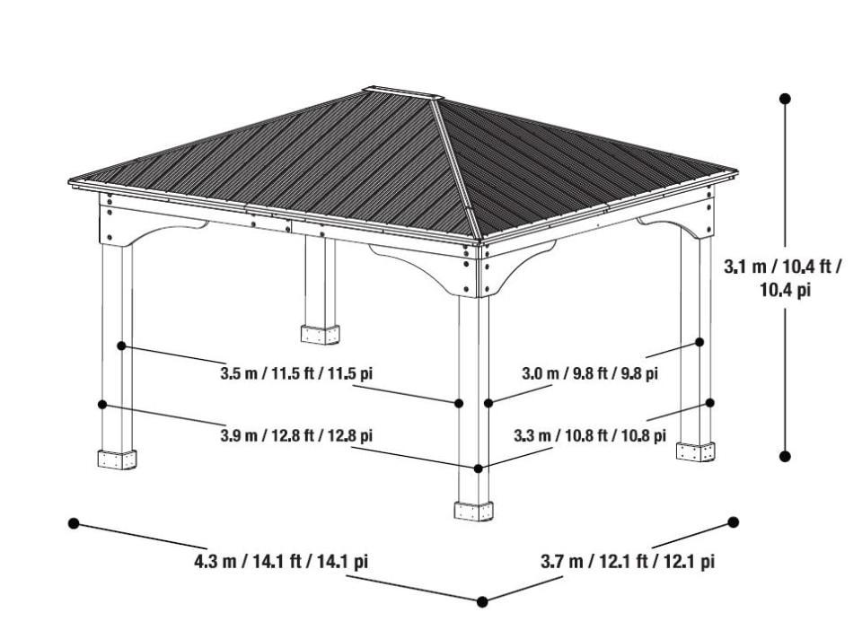 Yardistry 12’ x 14’ Grand Gazebo with Aluminum Roof | My online store ...