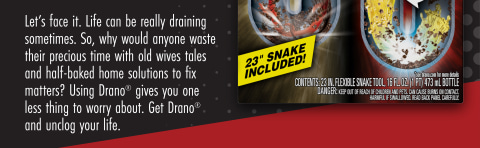 Drano Tool and Gel Drain Clog Remover and Cleaner with Snake Plus Tool 18”  16oz
