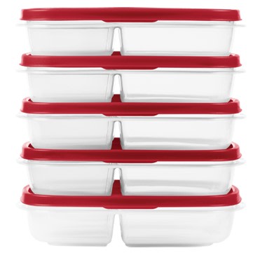 Find Lids 5 Pack Meal Prep Containers with 3 Compartments, Red, 5.1 Cups Glass  food containers Tuppers de comida Stainless steel - AliExpress