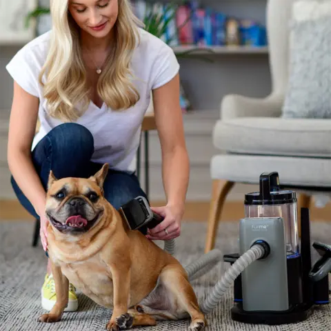 Professional PLUS Deshedding Tool used on a Pug