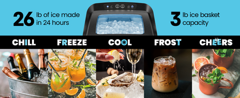 ICEMAN Countertop Nugget Ice Machine, Waterline Compatible