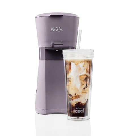 Mr. Coffee Iced Coffee Maker with Reusable Tumbler and Coffee Filter - Burgundy