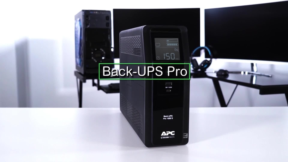 Apc Ups, 1000va Sine Wave Ups Backup  Surge Protector With Avr, Usb  Ports, Lcd Uninterruptible Supply, Back-ups Pro Series (br1000ms) 