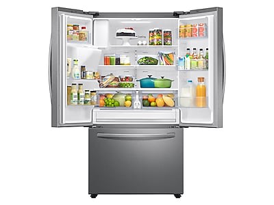 SAMSUNG 3-Door Refrigerator, Electric Range, Microwave, and