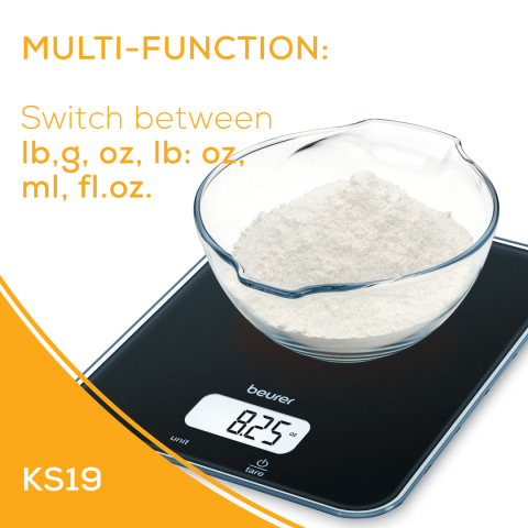 Beurer Multi-function Digital Kitchen Scale, Food Scale, Digital Display, KS19