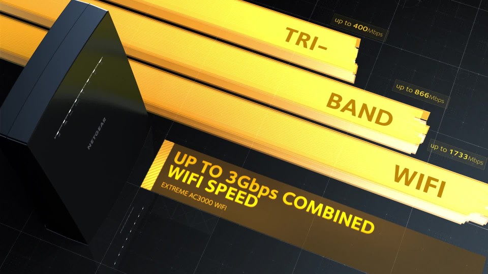 thumbnail video image 2 of NETGEAR - Nighthawk EX8000 AC3000 Tri Band WiFi Mesh Desktop Range Extender and Signal Booster, 2 of 7