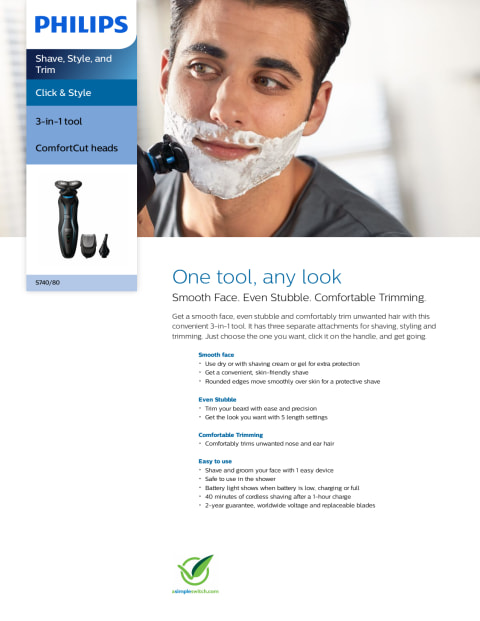 philips norelco click & style 3 in 1 tool