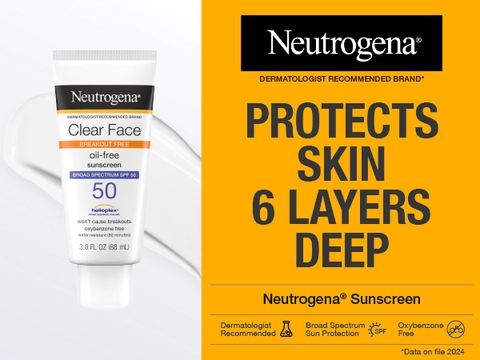 Neutrogena Protects skin 6 layers deep, neutrogena sunscreen for face, face sunscreen
