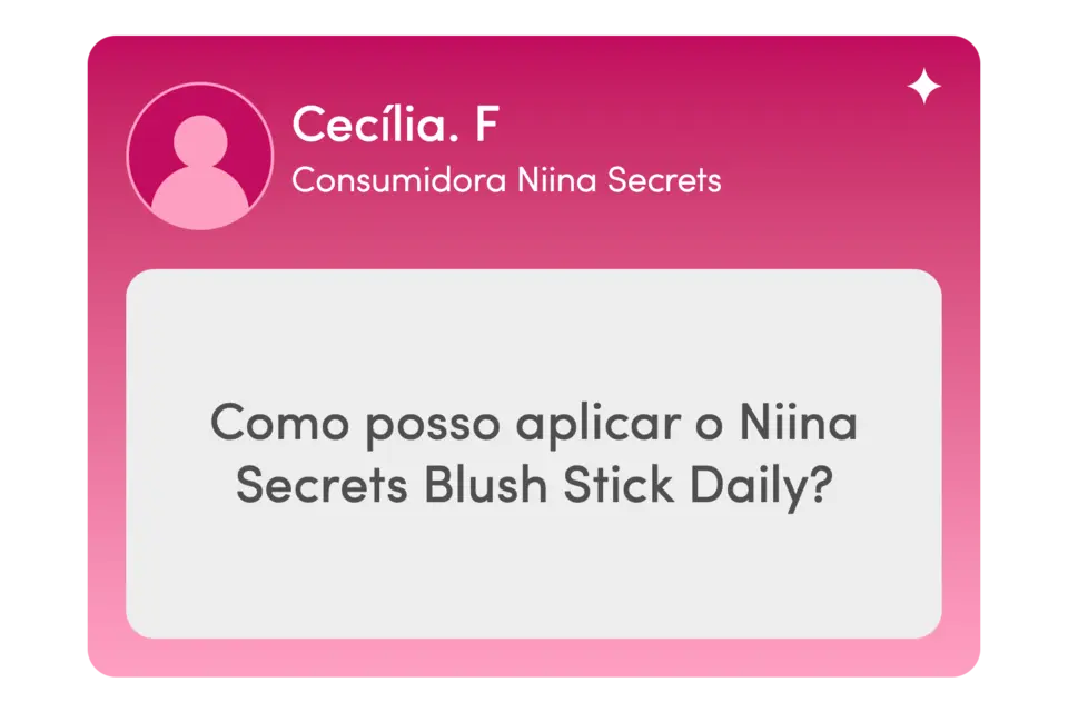 Box rosa de perguntas: Como posso aplicar o Niina Secrets Blush Stick Daily? 