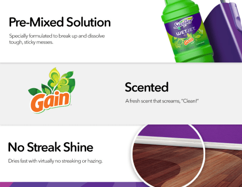 Swiffer WetJet Multi-Purpose Cleaner Solution Refill Gain Original Enhanced Content