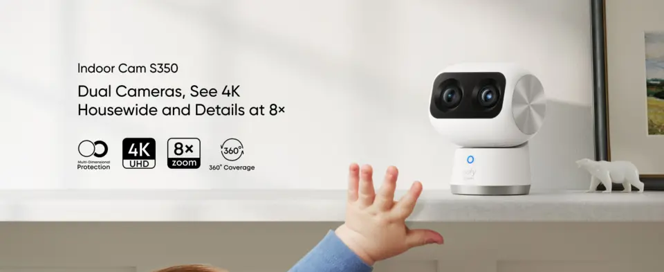 Eufy S350 Dual-Lens IndoorCam PTZ Security Camera; Indoor; 4k