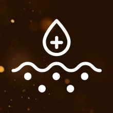 Icons about no sulfates or parabens, MicroMoisture, reviltalizing &amp; hydrating skin &amp; PETA approved.