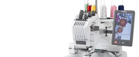 Entrepreneur W PR680W 6-Needle Embroidery Machine angled