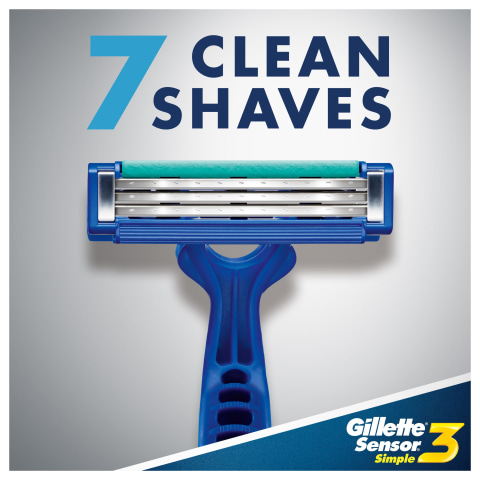 Maquinilla de afeitar Gillette Sensor 3 Simple. Maquinillas desechables, 8  unidades, para hombre., Sensor3 simple