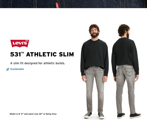 Levi's® Mens 531™ Athletic Slim Fit Jean - Stretch - JCPenney