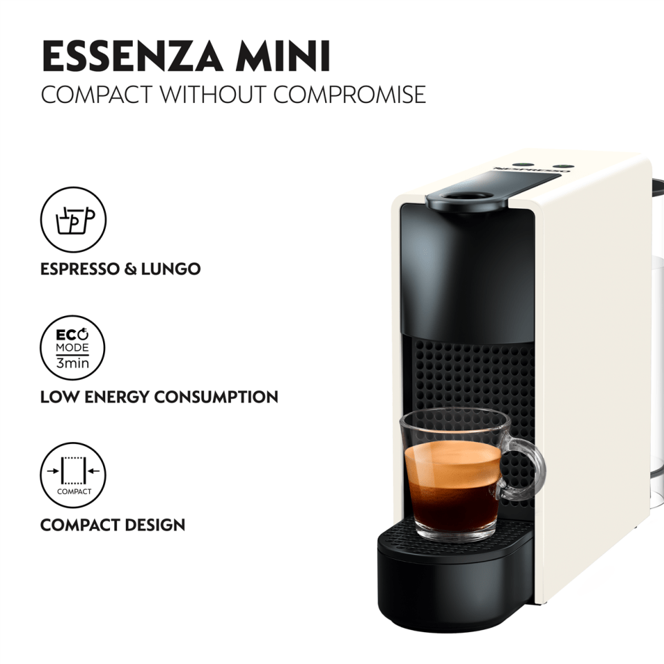 Breville Nespresso Essenza Mini Coffee Maker with Aeroccino 3 Milk Frother - Piano Black