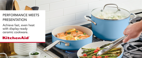 KitchenAid ® 8-Piece Steel Blue Stoneware Baking Dish Set
