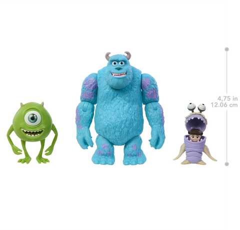  Mattel Disney and Pixar Monsters, Inc Storyteller 3 Action  Figure Pack, Sulley Mike & Boo Characters in Get Boo Home Pack, Authentic  Toys at 3 Inch Scale : Toys & Games