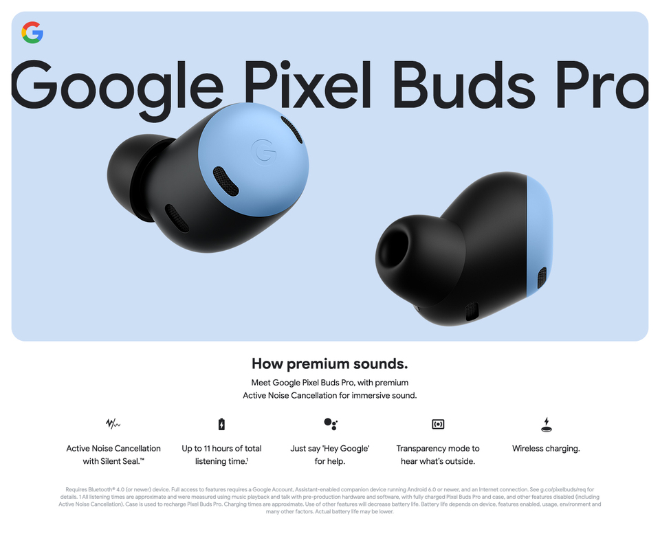 Google Pixel Buds Pro - Charcoal (GA03201US) | Visions