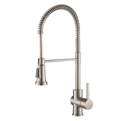 Kraus Britt All Brite Spot Free Stainless Steel 1 Handle Deck Mount Pull Down Handle Kitchen Faucet Deck Plate Included In The Kitchen Faucets Department At Lowes Com
