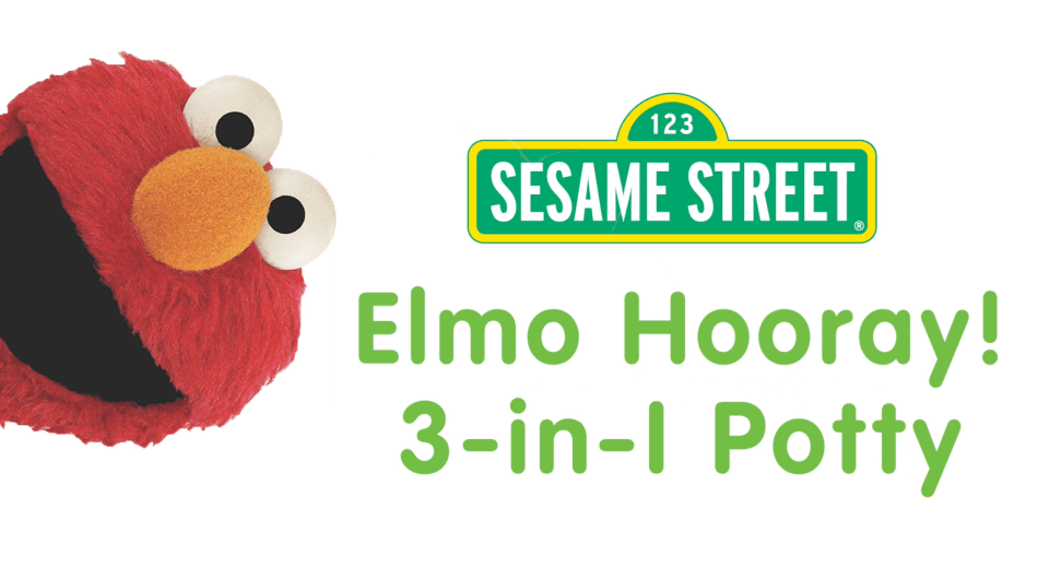 thumbnail video image 2 of Sesame Street Elmo Hooray 3-in-1 Potty Chair, Toilet Trainer, Step Stool, Flush Handle, Unisex, 2 of 13