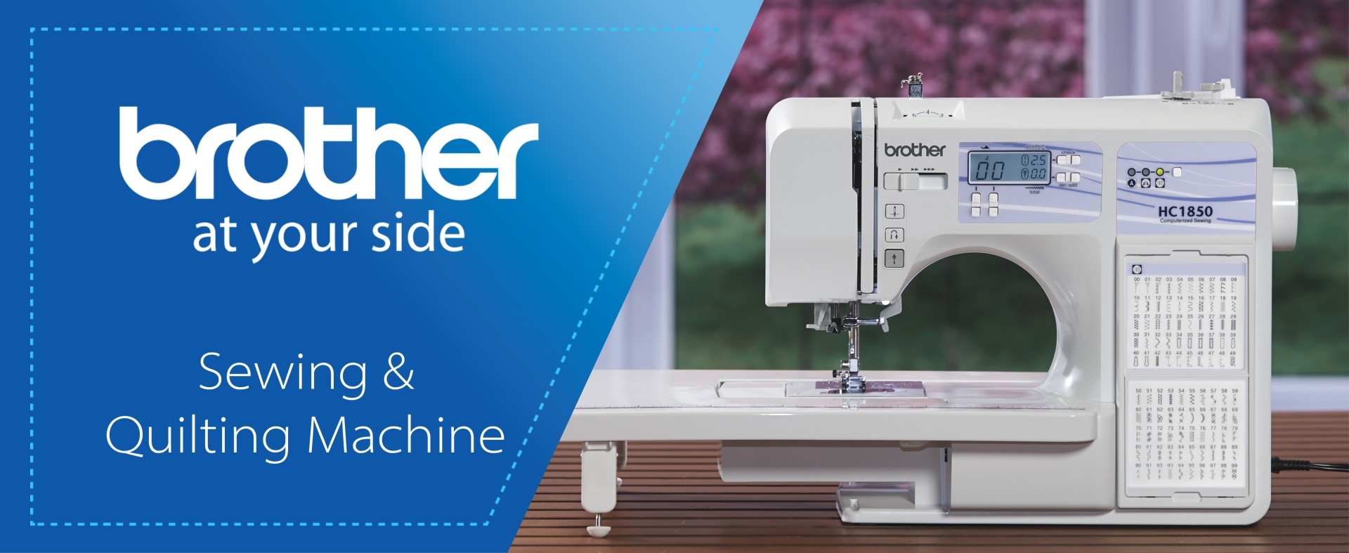 Brother HC1850 185Stitch Computerized Sewing Machine with Wide Table