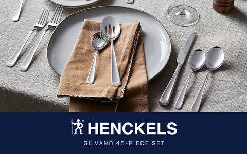 Henckels Silvano 45-Piece 18/10 Stainless Steel Flatware Set