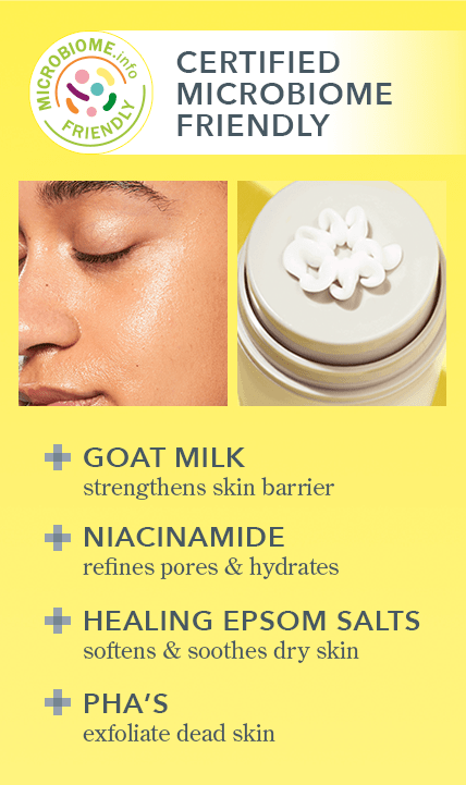 Certified Microbiome Friendly - Goat Milk, Niacinamide, Healing Epson Salts and PHAs