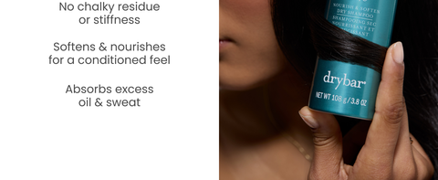 no chalky residue, softens &amp; nourishes, absorbs oil &amp; sweat