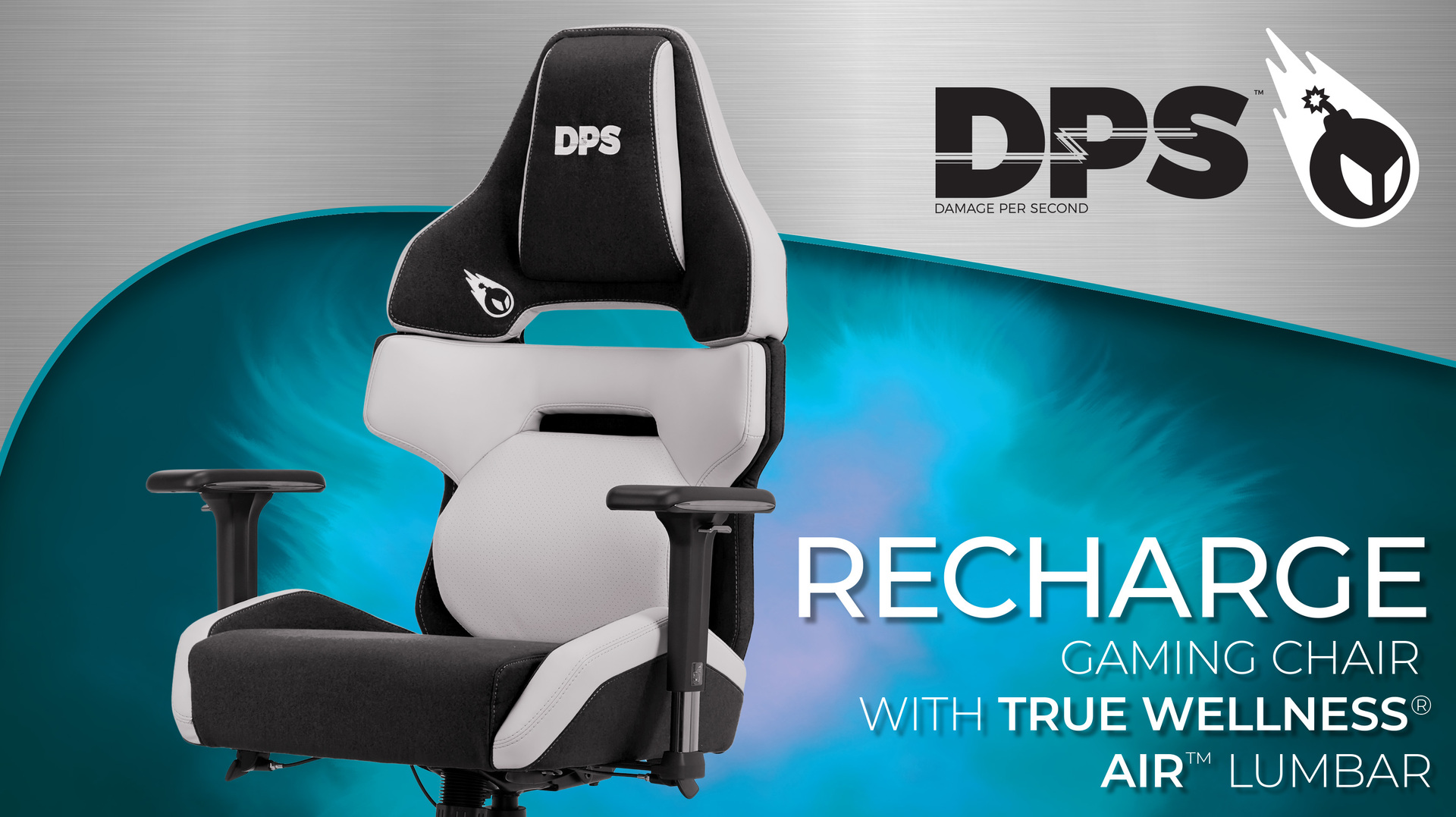 DPS Recharge Gaming Office Chair with TrueWellness AIR Lumbar System ...