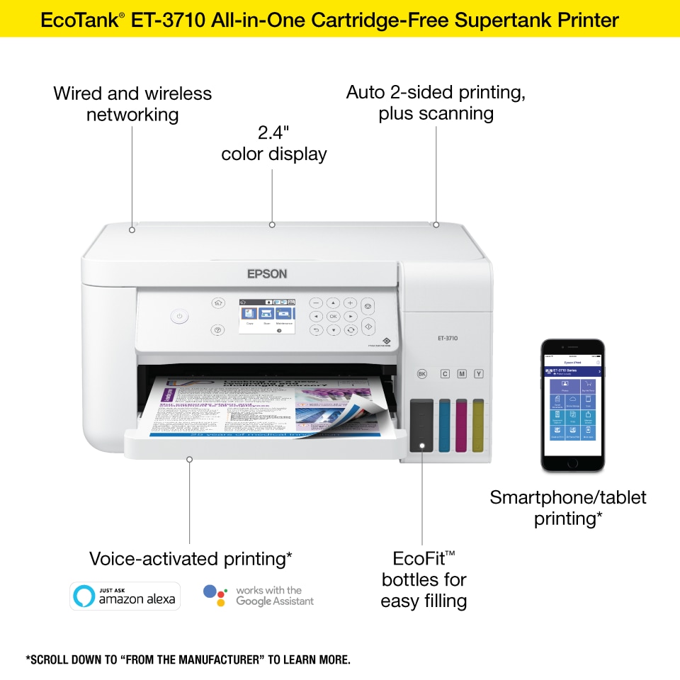 Epson Expression Et 3710 Ecotank All In One Supertank Printer C11cg21202 London Drugs