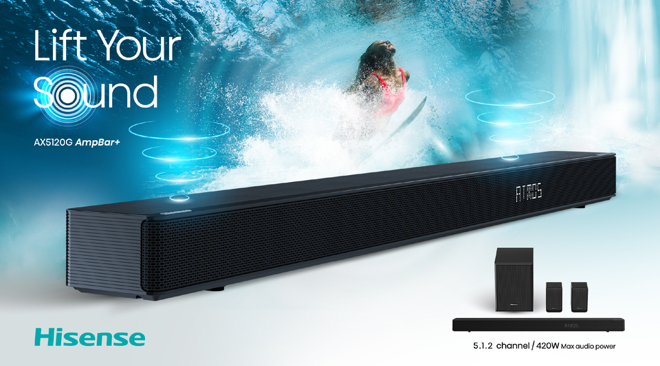 Hisense AX Series 5.1.2 Ch 420W Soundbar with Wireless Subwoofer, Wireless Rear Speakers, and Dolby Atmos (AX5120G, 2023 Model) - image 2 of 16